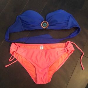 Blue and Coral Bikini